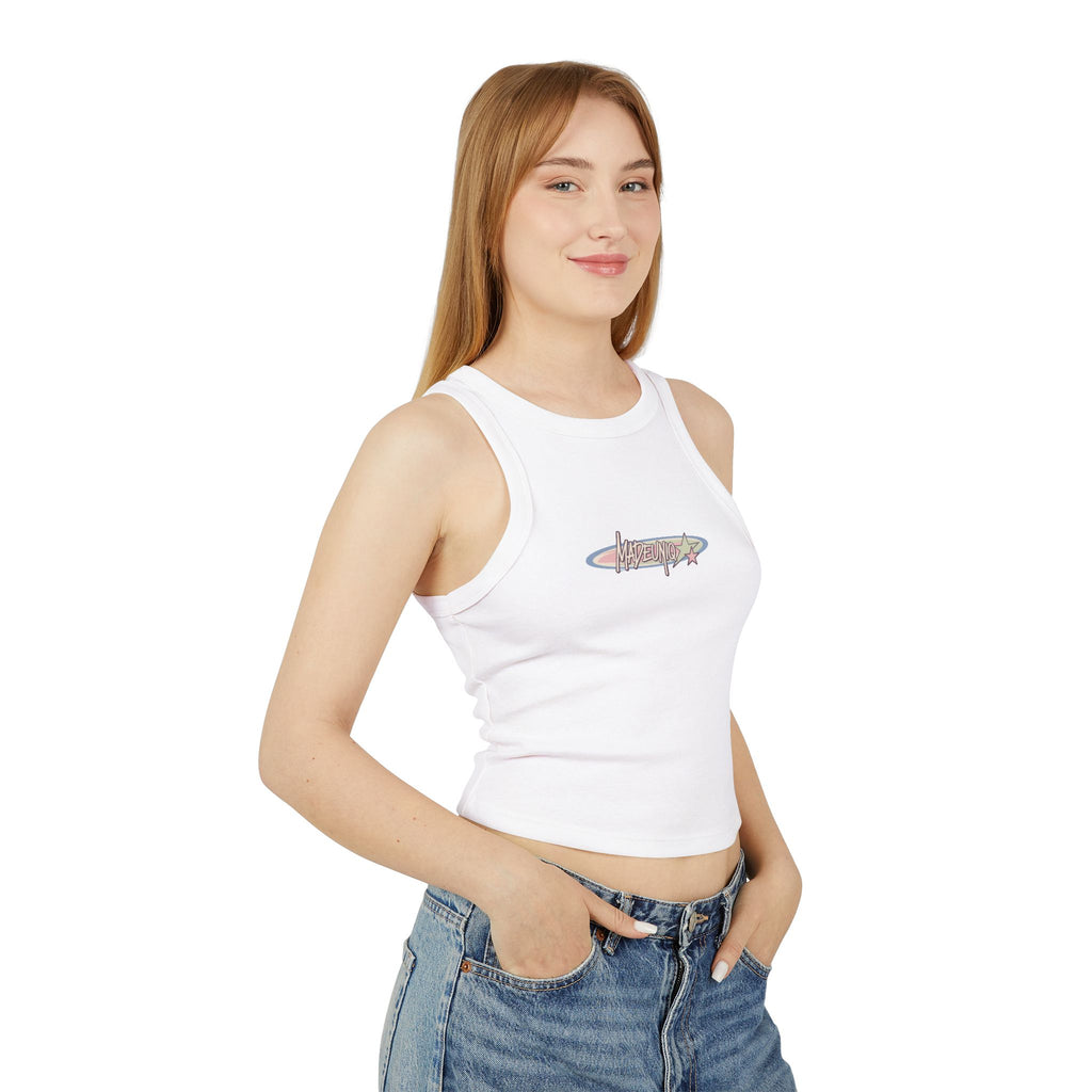Starlight Solid White Blend Womens Tank Top