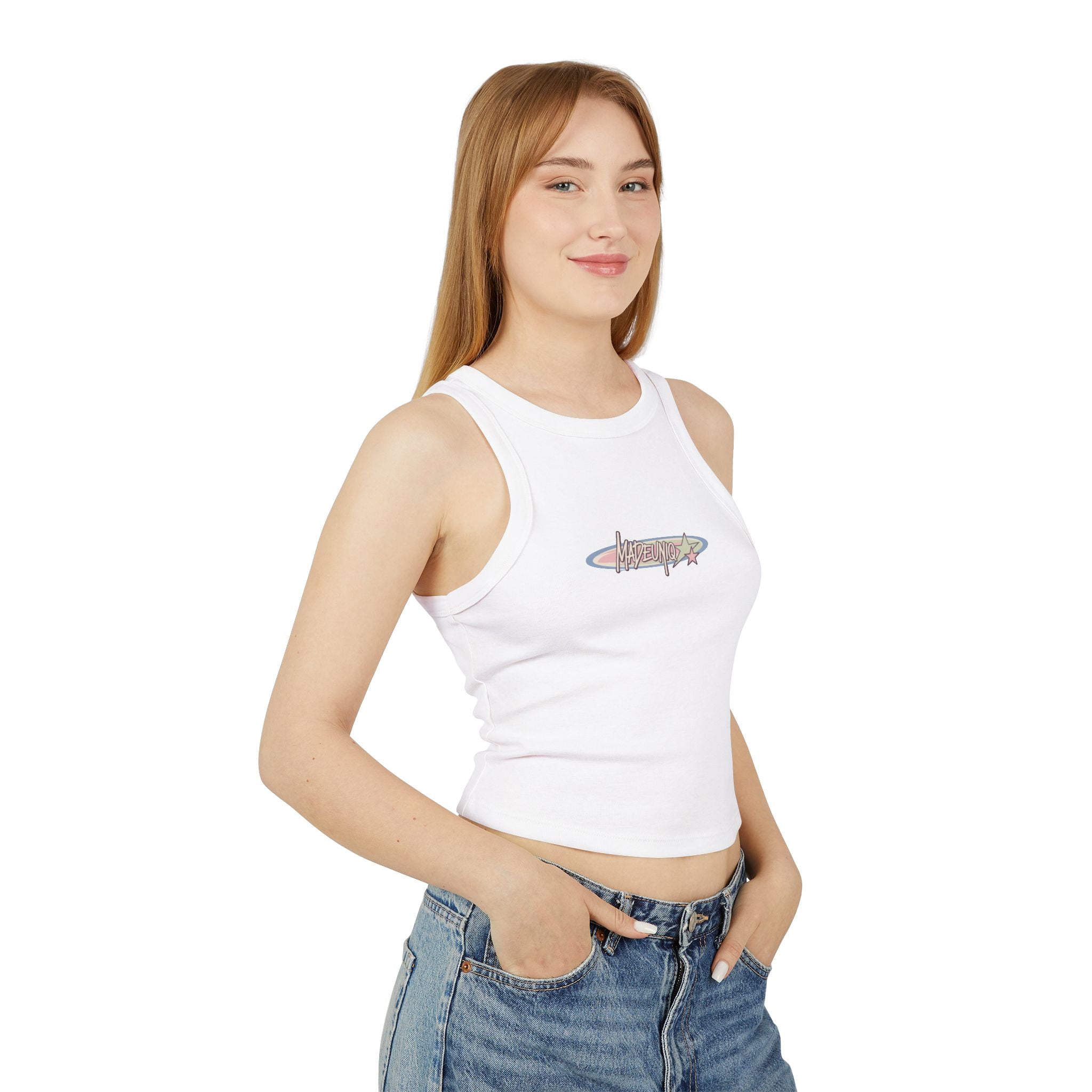 Starlight Solid White Blend Womens Tank Top