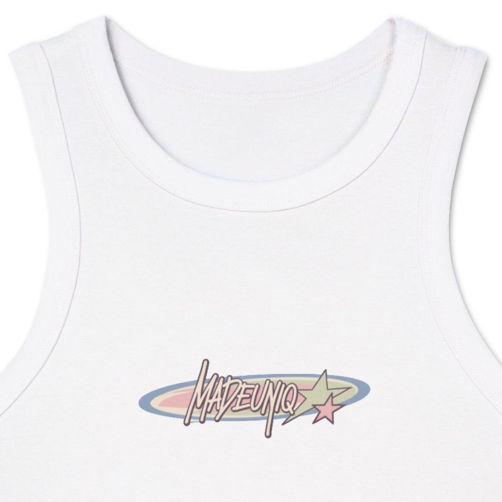Starlight Solid White Blend Womens Tank Top
