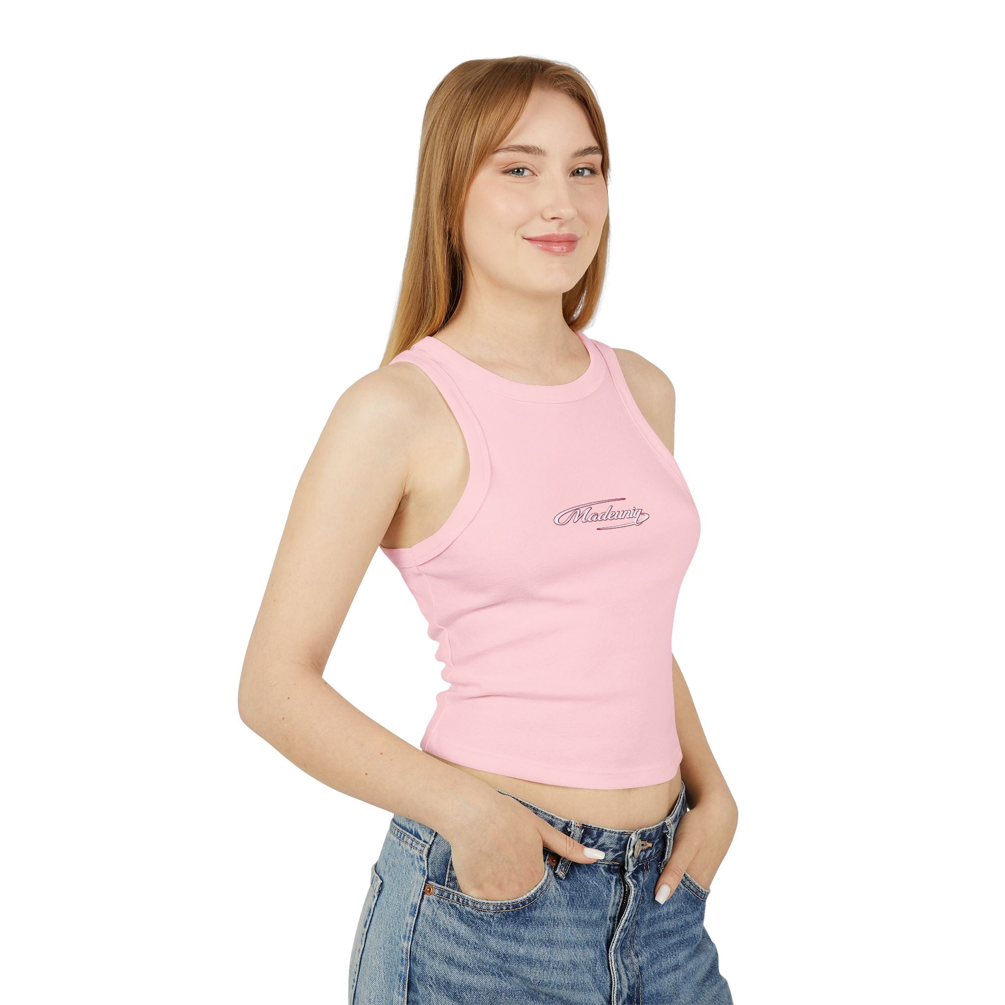 Essence Solid Pink Blend Womens Tank Top